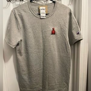 Champion short sleeve tee w/ small red hoodie on front